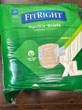 Medline FitRight OptiFit Disposable Incontinence Briefs XL 20 Ct